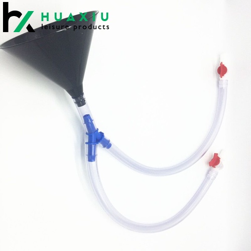 double header beer bong funnel with valve and 40 inch long tube
