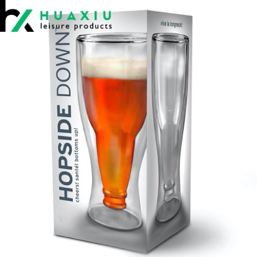 hopside down double wall beer glass