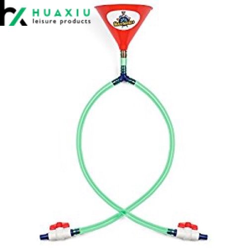 double hose beer bong funnel with valve