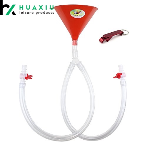 double hose beer bong funnel with valve