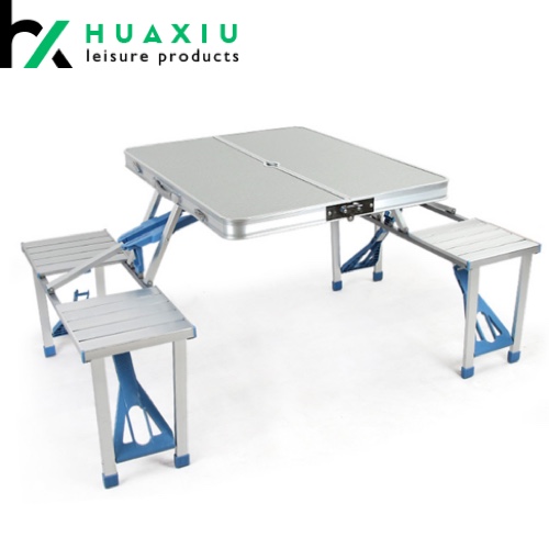 Portable Folding Camping Picnic Table w// 4 Seats Aluminum Suitcase Outdoor